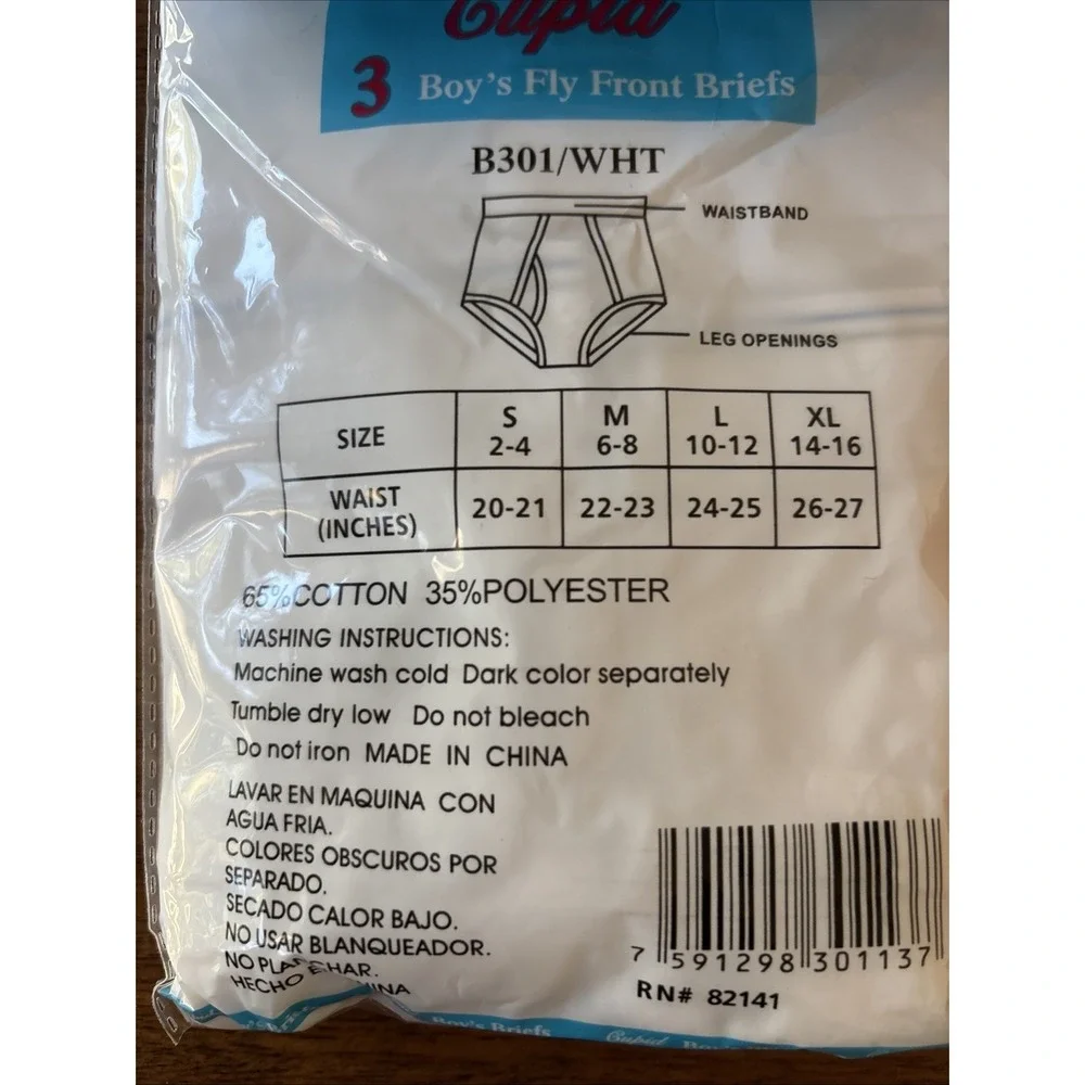 3 pc pack BOYS White Briefs Breathable Cotton Underwear Vintage‎ style L  24-25